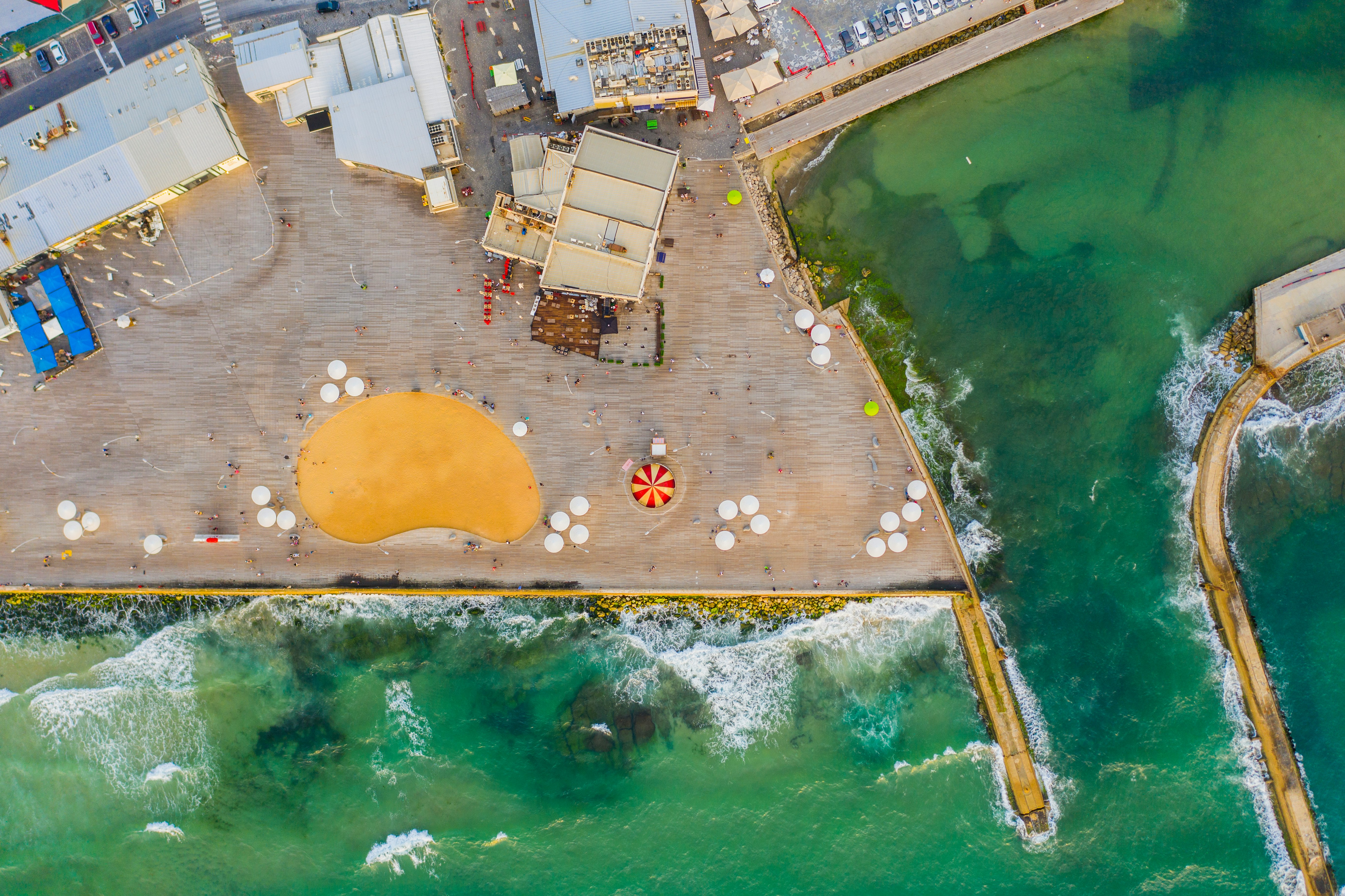 aerial view of swimming pool